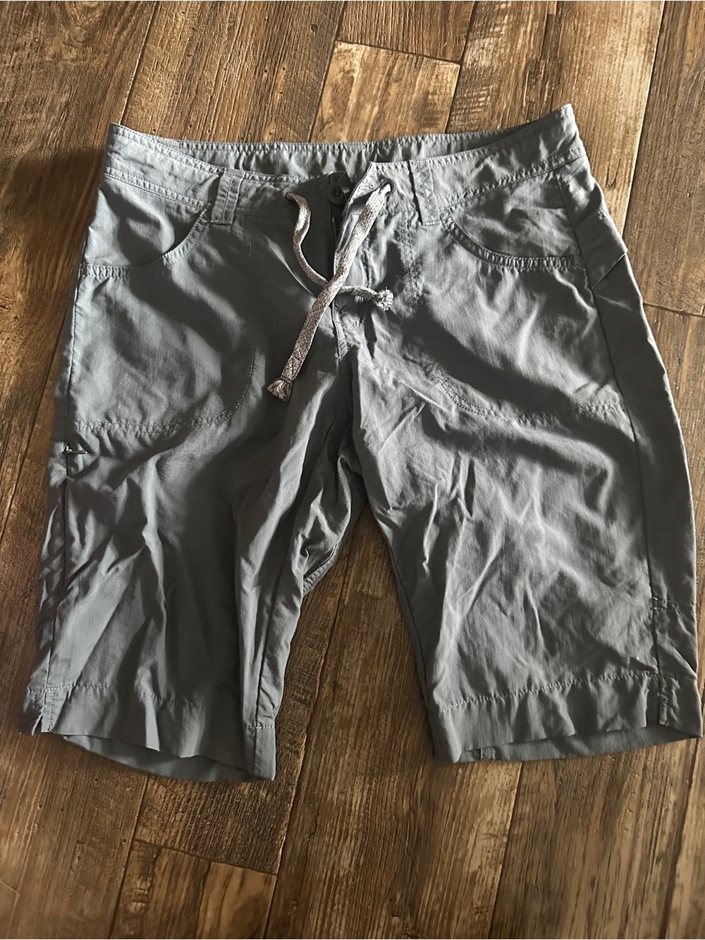 Women's Gray Athletic Drawstring Shorts
